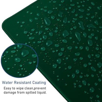 Large Gaming Mouse Pad with Stitched Edges (47.3 X 23.6 in) Waterproof - color: Green, size: 47.3L x 23.6W inches