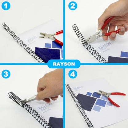 Rayson Plastic Spiral Binding Coil, Mixed Sizes (5/16", 3/8", 1/2", 5/8", 3/4") 4:1 Pitch Black Coil Binding Spines for Business and Educational Purposes, Pack of 125 - size: Multi-Size (5/16", 3/8", 1/2", 5/8", 3/4")