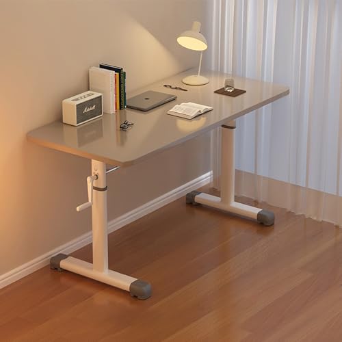 Manual Height Adjustable Table, Manual Standing Desk Adjustable Height, Crank Stand Up Desk, Sit Stand Desk Computer Desk, Workstation Raising Desk Desk for Bedroom, Study Room(Gray,31.5in) - color: Grey, size: 31.5in