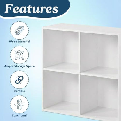 KB Designs - 4-Cube Bookcase, Unit Shelf, Storage Organizer, White - color: White