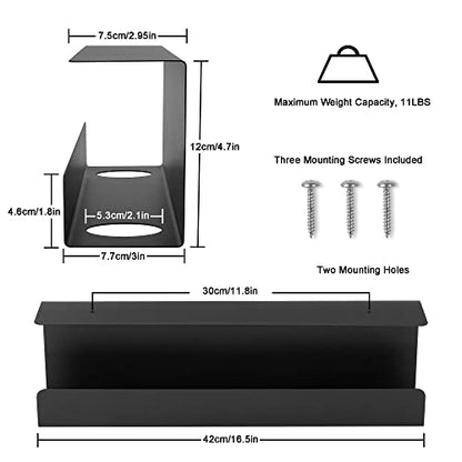 ZhiYo 16.5in Under Desk Cable Management Tray, 3in W x 4.7in H, Black - size: 3in W x 4.7in H x 16.5in L