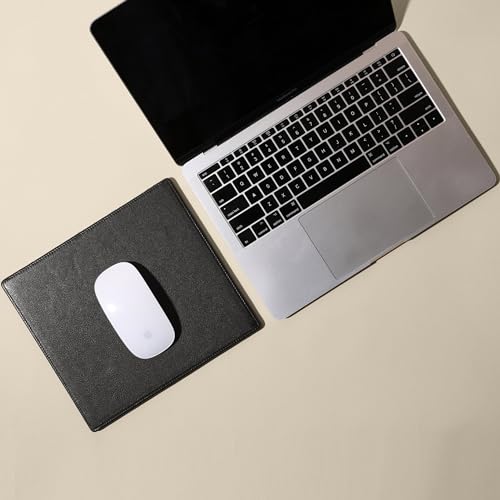 Leathology Classic Mouse Pad - Full Grain Leather - Black Onyx | Desk Pad with Microsuede Bottom – Ergonomic, Durable & Stylish Workspace Accessory - color: Black Onyx, size: 9.1" x 8.2"
