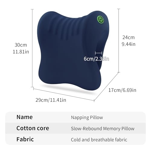 Ergonomic Office Chair Headrest, Adjustable Neck Support Pillow with Removable Washable Cover, Universal Head Rest Attachment for Office Chairs, Wheelchairs, Desk Chair Napping (Navy Blue) - color: Navy Blue