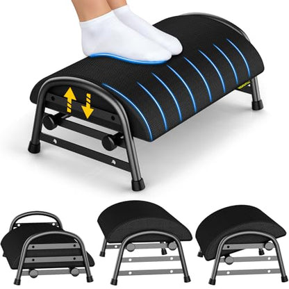 YEASHEIN Adjustable Foot Rest for Under Desk at Work, 6 Positions - Black - color: Black
