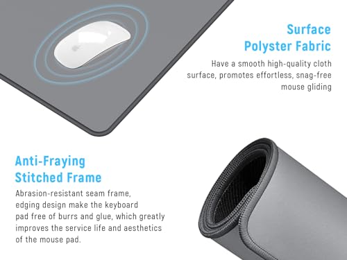 JIALONG Desk Mat - Large Desk Pad, Gaming Mouse Pad, Office Desk Protector with Anti-slip Base, Anti-wear Personalized Design, Mousepad in Mid-Grey - color: Grey