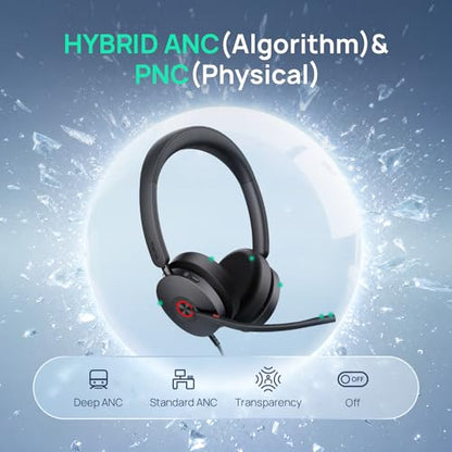 Yealink UH48 ANC Wired USB-C/A Headset,6 AI Noise-Canceling Microphones - color: USB-C/A (Teams)