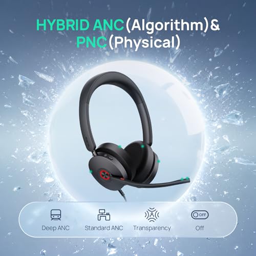 Yealink UH48 ANC Wired USB-C/A Headset, 6 AI Noise-Canceling Microphones - color: USB-C/A (UC)
