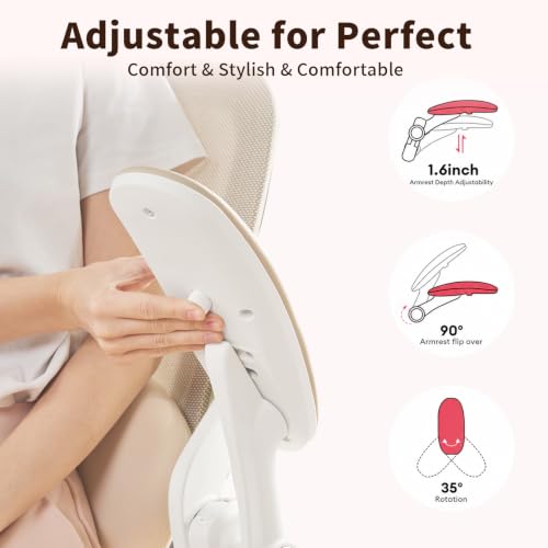 MUSSO E80 Muse Petite Ergonomic Office Chair for Women & Small Frames Beige - color: Beige