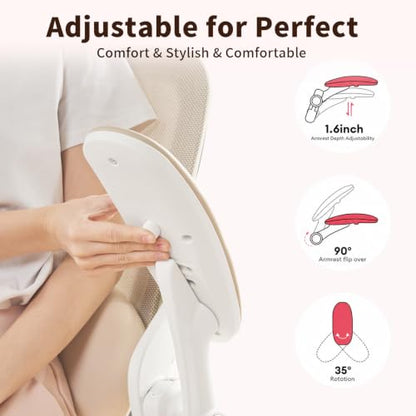 MUSSO E80 Muse Petite Ergonomic Office Chair for Women & Small Frames Beige - color: Beige