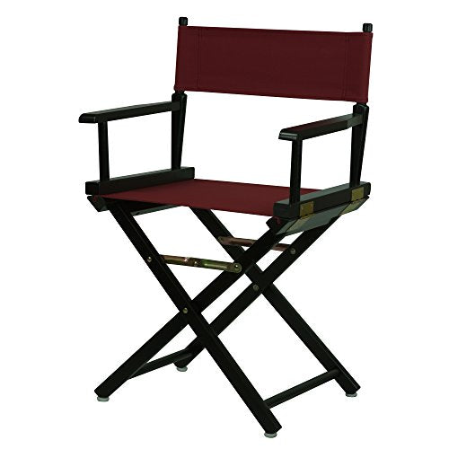 18" Director's Chair Black Frame-Burgundy Canvas - color: Black Frame/Burgundy Canvas, size: 18" - Classic Height, style: Black Frame