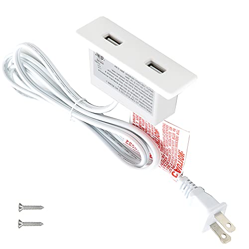 Powered USB C Hub Socket Recessed USB C Power Strip Outlet with Fast Charge 4 USB Ports 20W Mounted into Bed Desk Table Sofa (White)