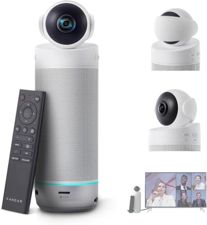 KanDao Meeting S 1080P HD Conference Room Camera, AI Face Recognition and Speaker Tracking, 8 Noise Cancelling Mics, Smart Zoom, Automatic Focus, 180-Degree, Plug & Play, Compatible with Teams, Skype