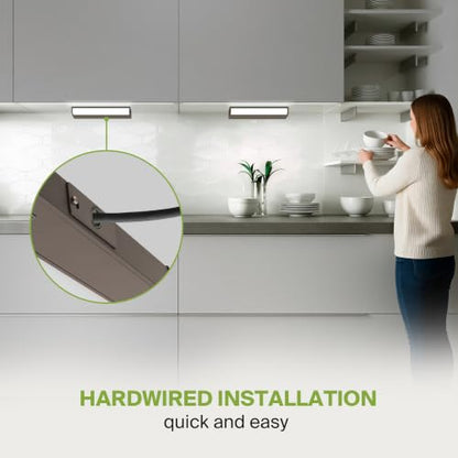ASD LED Under Cabinet Lighting, 12 inch 5W 325 LM, Dimmable Hardwired Under Cabinet Lights for Kitchen, 3000K Soft/4000K Cool/5000K Daylight, Under Counter Light Fixtures, ETL, Bronze, Bullnose Design - color: 12 Inch Bronze, size: 1 Pack