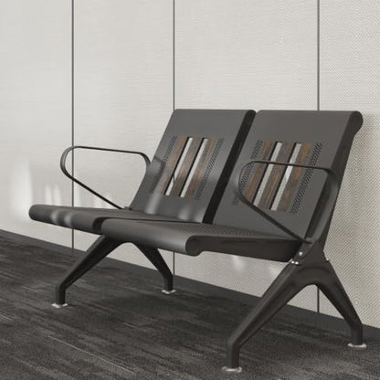 2 Seat Waiting Room Bench with Arms Steel Frame Reception Guest Chair - size: 2 Seat
