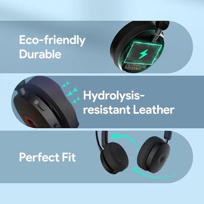 Yealink BH74 Bluetooth Headset with Mic for Work,Hybrid ANC,Teams Certified - color: BH74 Teams(new), style: BH74(Headset only)