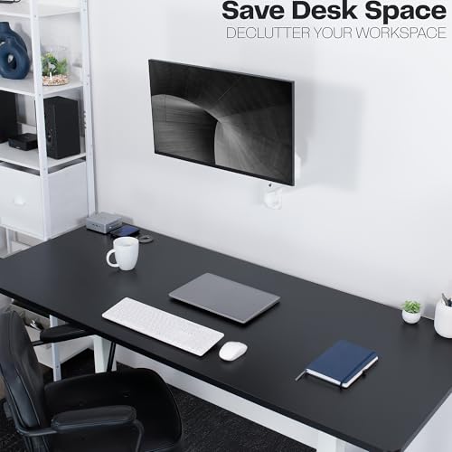 VIVO Single Monitor Counterbalance Wall Mount for 32 inch Screens up to 19.8 lbs, Full Motion, Max VESA 100x100, White, MOUNT-V001GW