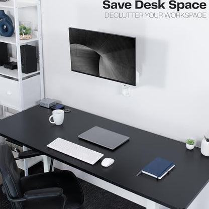 VIVO Single Monitor Counterbalance Wall Mount for 32 inch Screens up to 19.8 lbs, Full Motion, Max VESA 100x100, White, MOUNT-V001GW