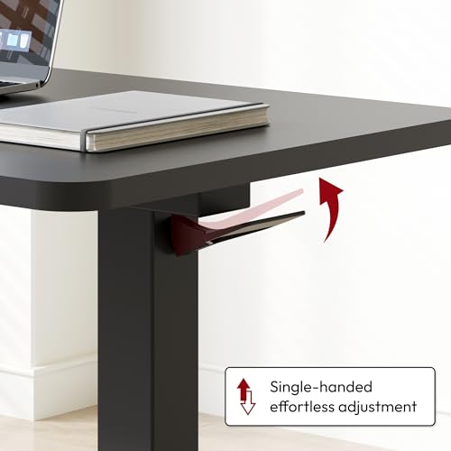 SANODESK 32'' Mobile Standing Desk with Hidden Wheels,Pneumatic Laptop Desk | Sofa Computer Cart Movable Height Adjustable Table Small Sit Stand Desk for Home Office Hospital Use,31.5" W x 17.7" D,Black - color: Black, size: 32x18