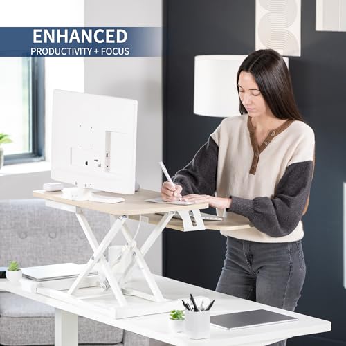 VIVO Light Wood 26 in Standing Desk Converter, DESK-V026KF - color: Light Wood, size: 26"