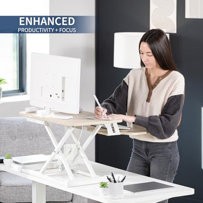 VIVO Light Wood 26 in Standing Desk Converter, DESK-V026KF - color: Light Wood, size: 26"