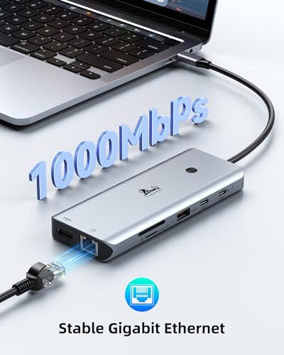 LIONWEI USB C Docking Station Multiport Adapter with Triple Monitor 3 HDMI