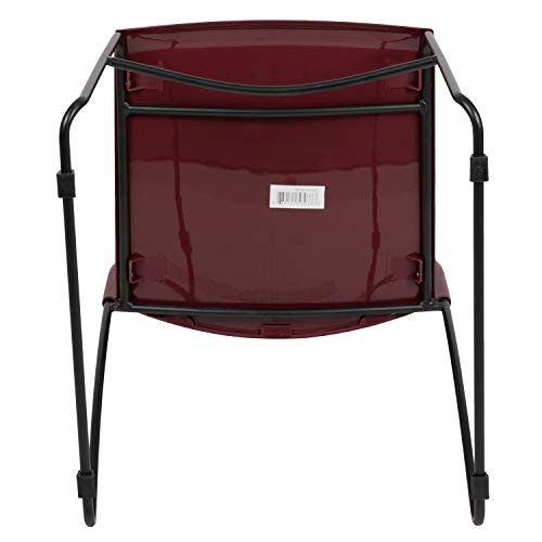 EMMA + OLIVER Home and Office Burgundy Sled Base Stack Chair with Air - color: Burgundy