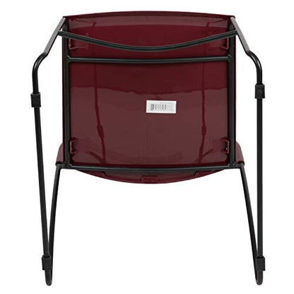 EMMA + OLIVER Home and Office Burgundy Sled Base Stack Chair with Air - color: Burgundy