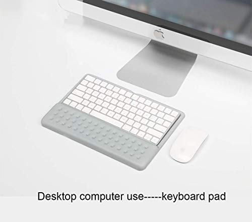 2 in 1 Keyboard Wrist Rest Pad Wrist Support Keyboard Mat Wrist Rest Mouse Pad for Apple Magic Keyboard 2 (Gray)