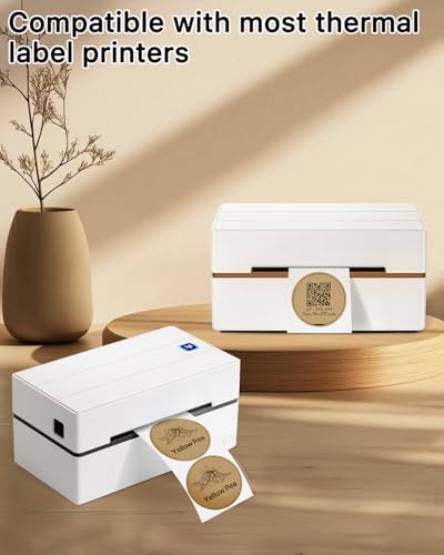 iEager 2 Inch Round Thermal Labels, Brown Circle Thermal Printer Stickers - color: Brown, size: 2 INCH