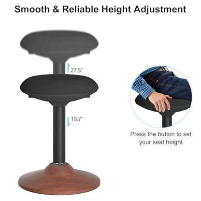 Adult Standing Wobble Stool for Home Office,Walnut - color: Walnut