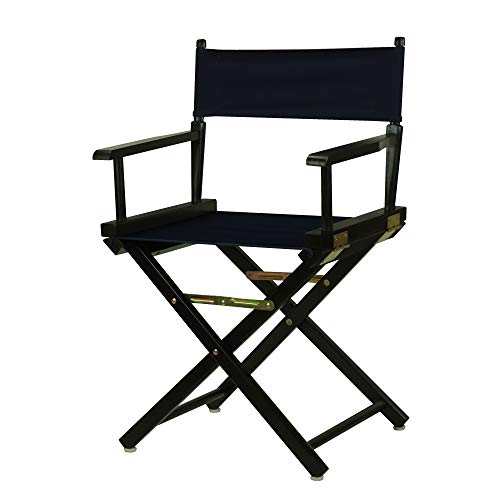 18" Director's Chair Black Frame-Navy Blue Canvas - color: Black Frame/Navy Blue Canvas, size: 18" - Classic Height, style: Black Frame