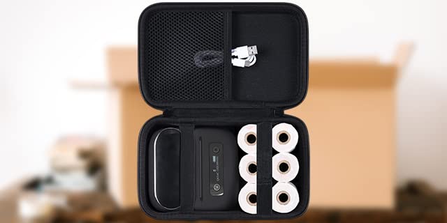 khanka Hard Case for Phomemo M221/M220/M110 Bluetooth Label Maker,Black | EVA Hard Shell, Mesh Pocket Accessory Storage, Impact Resistant Protection, Water Resistant Protection, Protective Case Only - color: Black