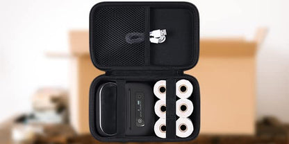 khanka Hard Case for Phomemo M221/M220/M110 Bluetooth Label Maker,Black | EVA Hard Shell, Mesh Pocket Accessory Storage, Impact Resistant Protection, Water Resistant Protection, Protective Case Only - color: Black