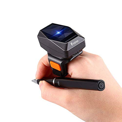 Eyoyo Mini Wearable 2D 1D QR Bluetooth Finger Ring Barcode Scanner - color: Orange