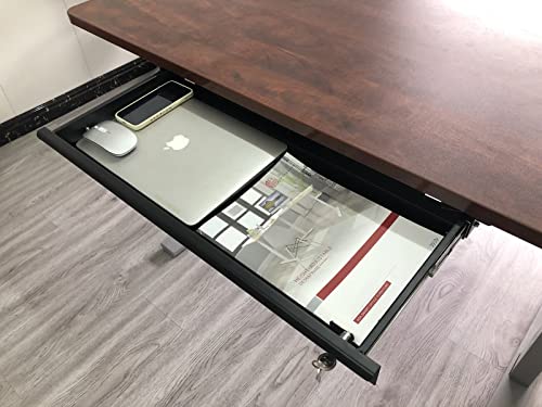 Pull-Out Desk Drawer - Office Storage Organizer Mounts Easily, Space-Saving Slide-Out drawer for Under Desk (24.4 in Internal Width)