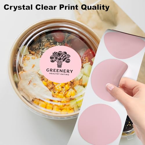 Cute Pink Thermal Labels, 2" Thermal Printer Labels for Name Tag, DIY, QR Code, Self-Adhesive Address Shipping Stickers, Blank Circle Sticker Labels Compatible with Zebra, Rollo,(750 Labels/1 Roll) - color: 2x2-pink