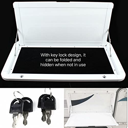 31.5 in Foldable Caravan Rv Tables, Aluminum Alloy Flip Fold Down Desk Lockable RV Folding Wall Table for Camper Van Traile Outside Picnic, Wall Mounted Folding Table Rv Picnic Table