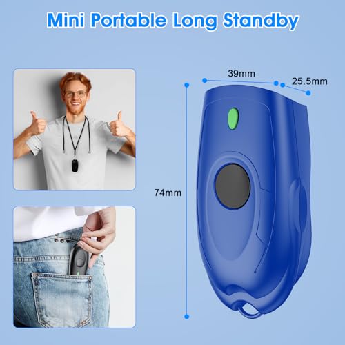 Symcode Bluetooth 2D Barcode Scanner Mini Portable QR Code Scanner 3-in-1 Bluetooth & 2.4G Wireless & USB Wired Barcode Scanner with Android,iOS,Computers,Windows - color: 2D QR Blue