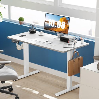 DUMOS 41.5 Inch Electric Standing Desk, Adjustable Height, Memory Desk - color: White, size: 41.5-Inch