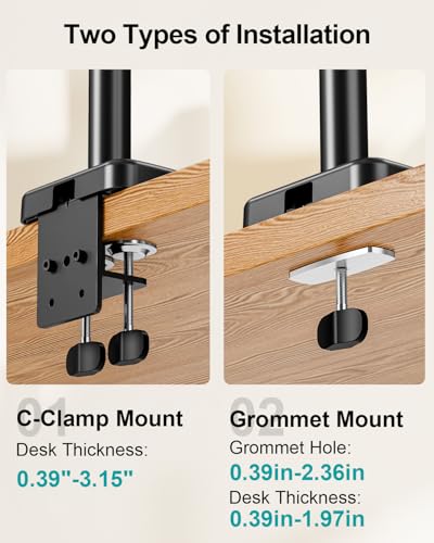 MOUNT PRO Triple Monitor Mount for Max 32" Computer Screen, Adjustable 3 Monitor Desk Mount, up to 19.8lbs Each, Three Display Arm with Tilt Swivel Rotation, VESA Mount 75x75/100x100mm - style: Max 32“ Gas Spring（stacked）