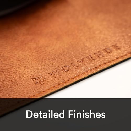 Premium Distressed Faux Vegan Leather Desk Mat | Multifunctional Desk Pad for Home Office | (Brown/Tan, 15.75" x 36") | Hard-wearing distressed vegan leather, desk & mouse pad for writing, gaming, home office and everyday desk protection - color: Brown/Ta