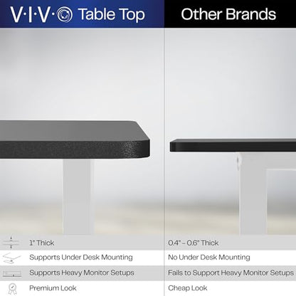 VIVO Black 60 x 30 in Standing Desk, DESK-KIT-0W6B - color: Black Top / White Frame, size: 60 x 30 inch