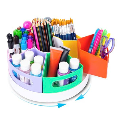CraftGenes Rotating Art Supply Organizer, 7 Removable Compartments, Rainbow - color: Colorful