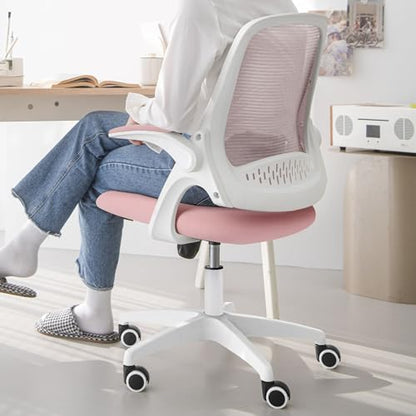 NEO CHAIR Office Desk Chair, Ergonomic Mesh with Flip-Up Armrests, Pink - color: Pink