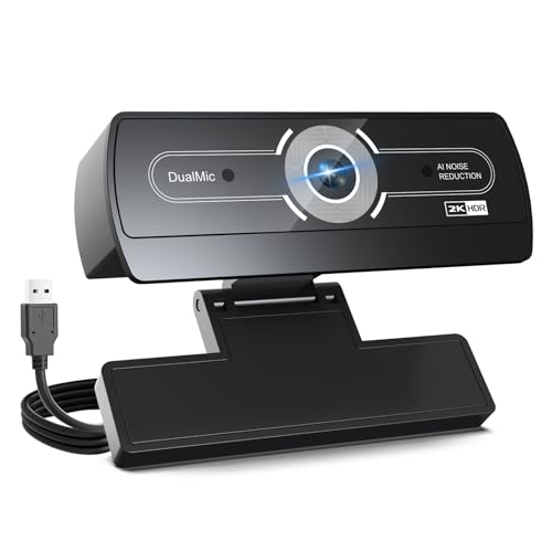 2K Webcam for PC - 2K Ultra HD Computer Camera with PDAF Autofocus, AI Noise-Canceling Mic, USB Plug & Play, 92° FOV & Auto Lighting Correction for Laptop & Desktop (Social Streaming Video Call) - style: 2K webcam