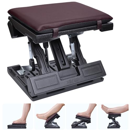 Adjustable Foot Rest Under Desk for Office,Home, Gaming & Study - color: Brown, size: Large
