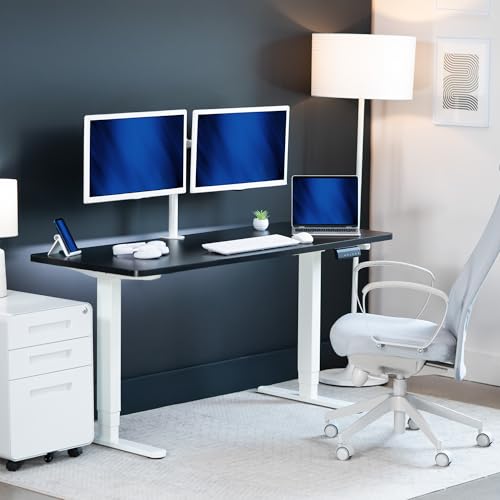 VIVO Black 60 x 24 in Standing Desk, DESK-KIT-2W6B - color: Black Top / White Frame, size: 60 x 24