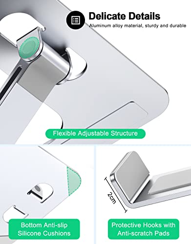 RIWUCT Aluminum Alloy Laptop Stand for Desk, Foldable Laptop Riser Holder - color: Silver