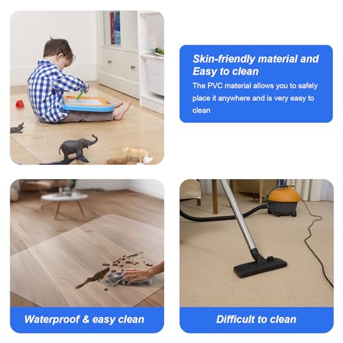 Azadx Office Chair Mat for Hardwood Floor Clear Chair Mat for Easy Glide - size: 46" x 60'' For hard floor