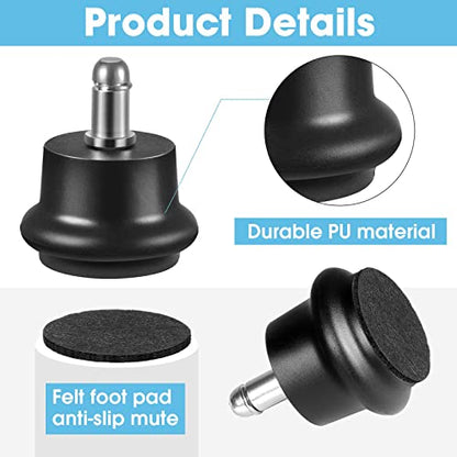 Bell Glides Replacement Office Chair, Castors Wheels Stopper Chair Feet - style: Short Fixed Feet-5PCS